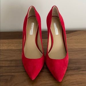BCBG 4” Red Suede Pumps